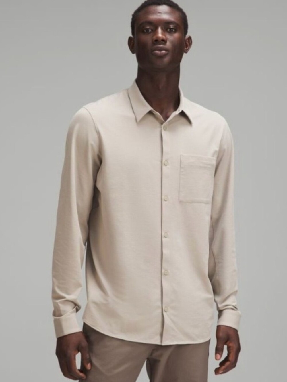 Lululemon Commission Long Sleeve Button Down *Qwick Oxford Size XL in Tan